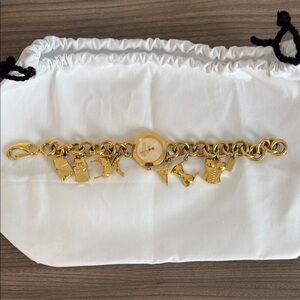 Moschino Gold Charm Bracelet Watch